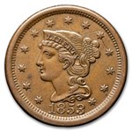 1853 Large Cent AU Details