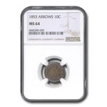 1853 Liberty Seated Dime MS-64 NGC (Arrows)