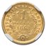 1853-O $1 Liberty Head Gold AU-58 NGC