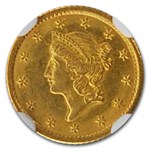 1853-O $1 Liberty Head Gold MS-63+ NGC