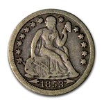 1853-O Liberty Seated Dime VF