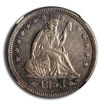 1853-O Seated Liberty Quarter AU-53 NGC (Arr. and Rays)