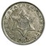 1853 Three Cent Silver AU