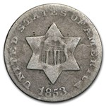 1853 Three Cent Silver Good