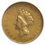 1854 $1 Indian Head Gold Type 2 MS-61 NGC