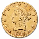 1854 $10 Liberty Gold Eagle AU