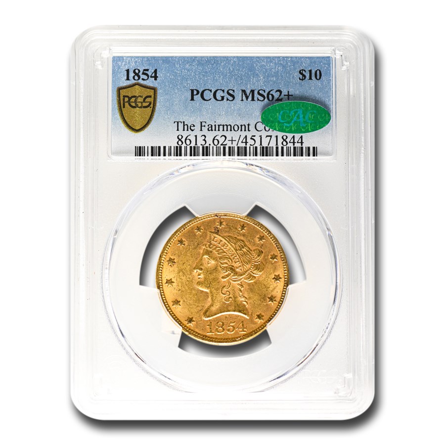 1854 $10 Liberty Gold Eagle MS-62+ PCGS CAC