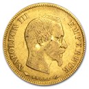 1854-1869 France Gold 10 Francs Napoleon III Avg Circ