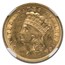 1854 $3 Gold Princess AU-53 NGC