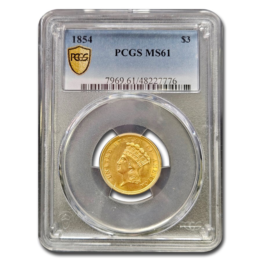 Buy 1854 $3 Gold Princess MS-61 PCGS | APMEX