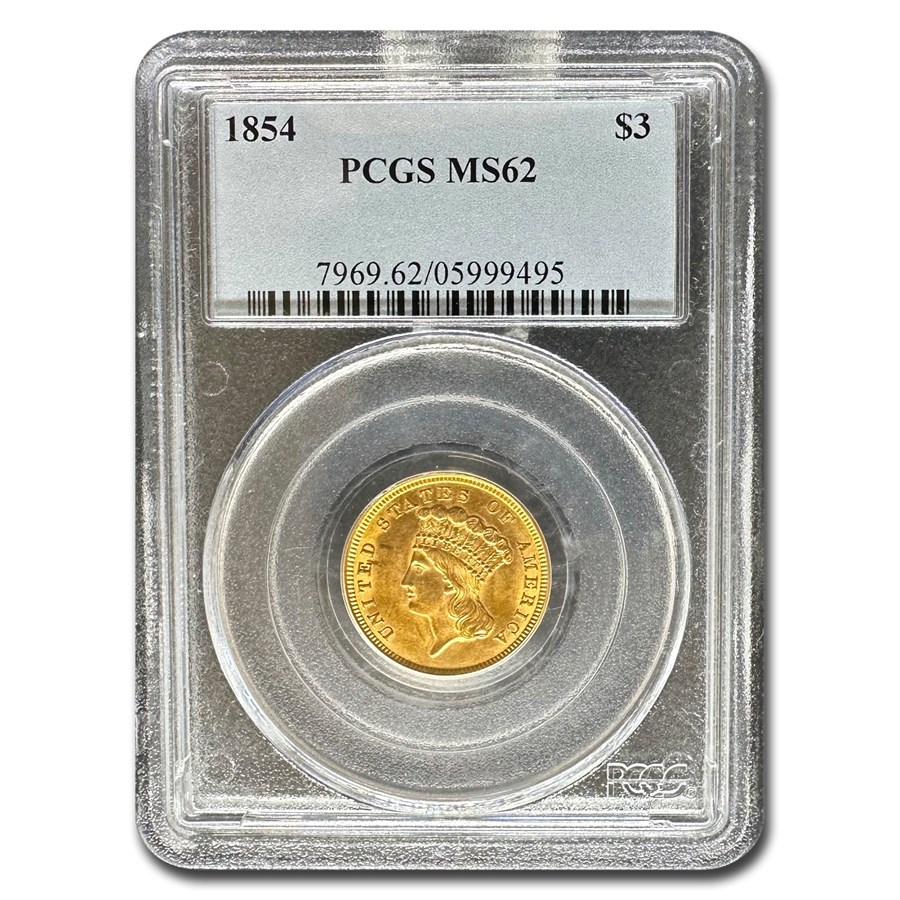 Buy 1854 $3 Gold Princess MS-62 PCGS | APMEX