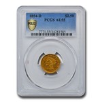 1854-D $2.50 Liberty Gold Quarter Eagle AU-55 PCGS