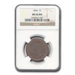 1854 Large Cent MS-66 NGC (Brown)