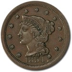 1854 Large Cent XF