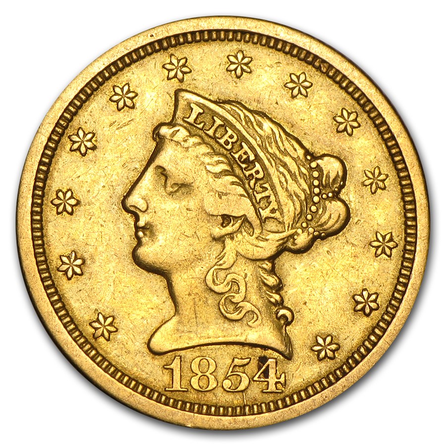 Buy 1854-O $2.50 Liberty Gold Quarter Eagle VF | APMEX