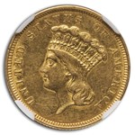 1854-O $3 Gold Princess AU-55 NGC