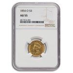 1854-O $3 Gold Princess AU-55 NGC