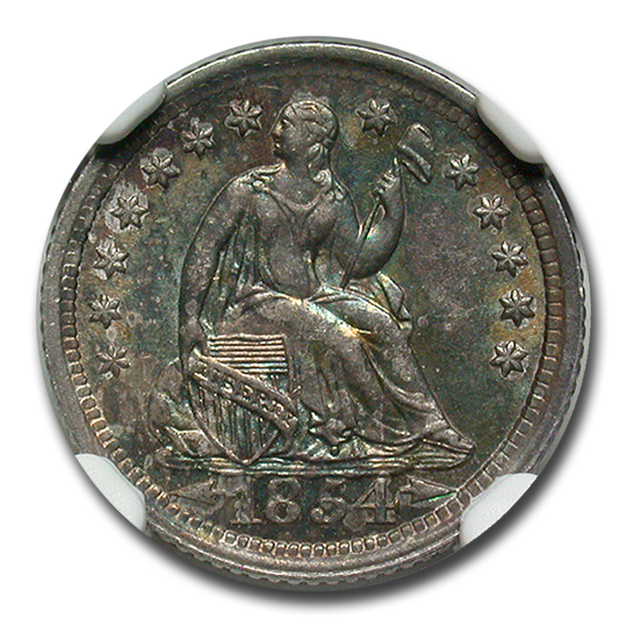 1854 fashion dime value