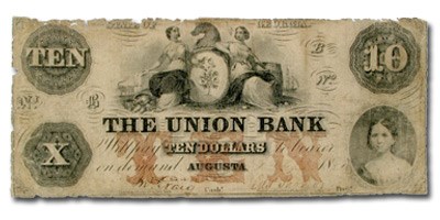 Buy 1854 The Union Bank of Augusta, GA $10.00 GA-70 Fine | APMEX