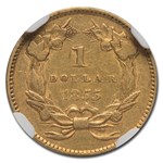 1855 $1 Indian Head Gold AU-55 NGC