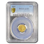 1855 $1 Indian Head Gold Dollar AU-55 PCGS