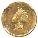 1855 $1 Indian Head Gold MS-62 NGC