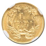 1855 $1 Indian Head Gold MS-62 NGC