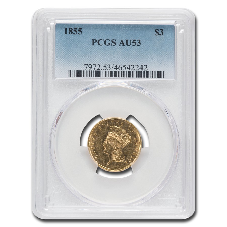 Buy 1855 $3 Gold Princess AU-53 PCGS | APMEX