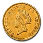 1855-C $1 Indian Head Gold Dollar AU-58 NGC