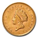 1855-C $1 Indian Head Gold Dollar MS-61 NGC