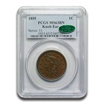 1855 Large Cent MS-63 PCGS CAC (Knob Ear)