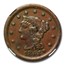 1855 Large Cent XF-45 NGC (Brown, Knob Ear, N-9)