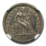 1855 Liberty Seated Dime AU-50 NGC (Arrows)