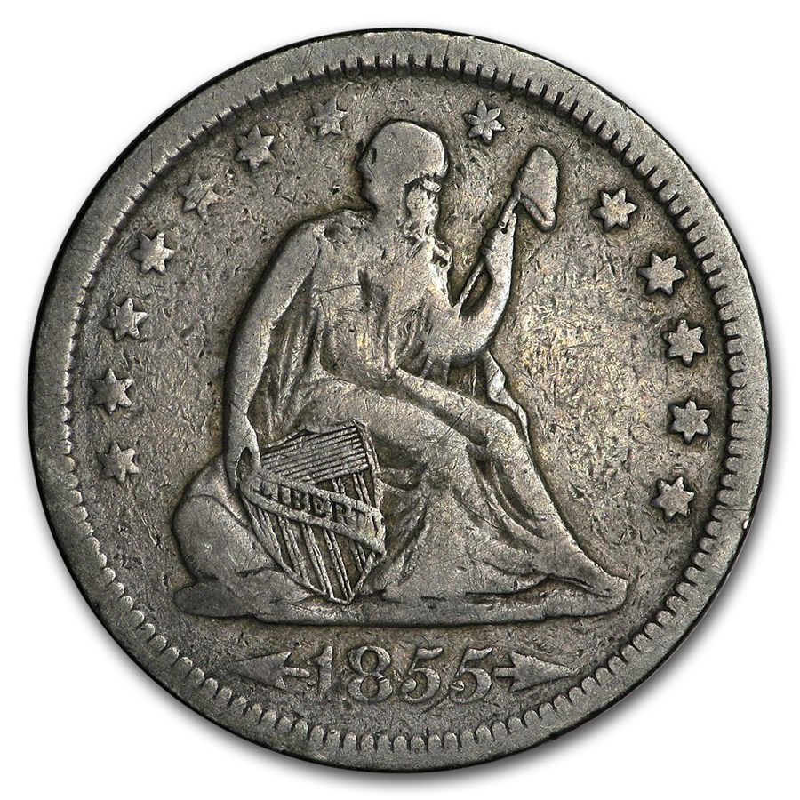 1855 Liberty Seated Quarter Fine