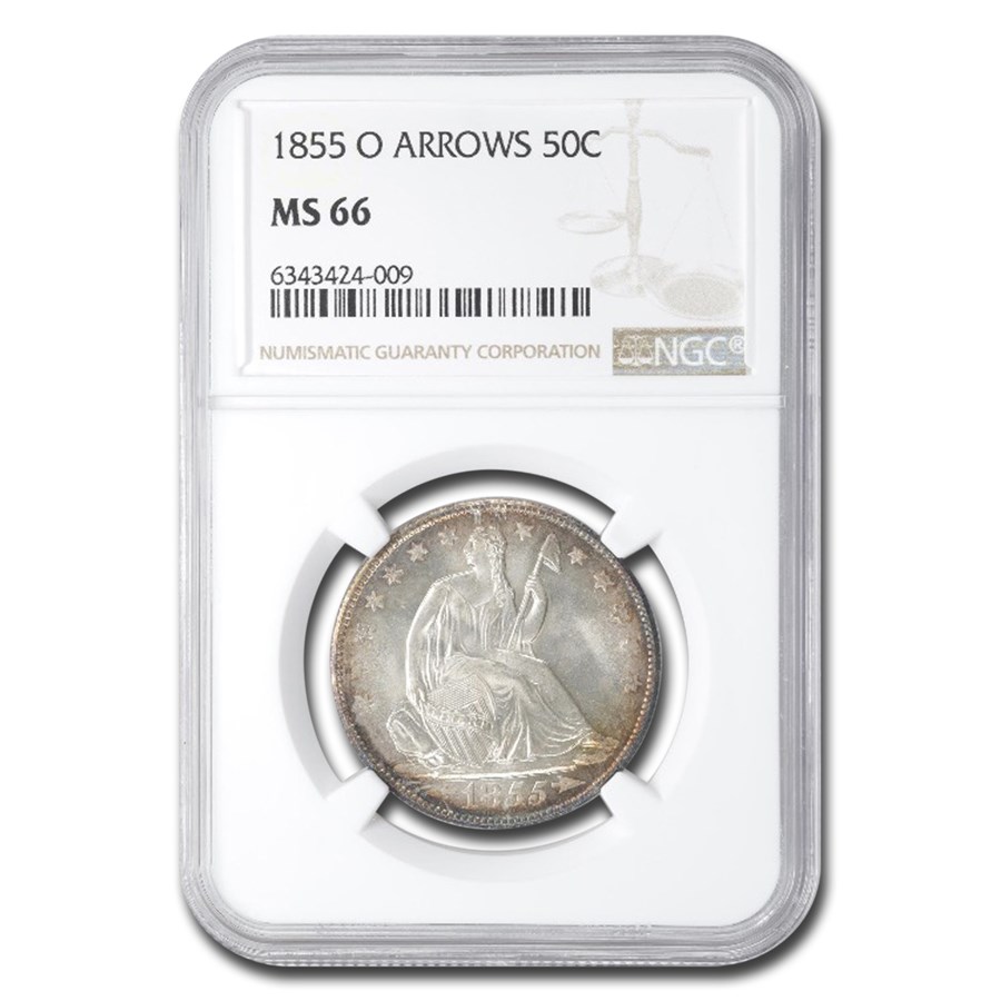 1855-O Liberty Seated Half Dollar MS-66 NGC (Arrows)