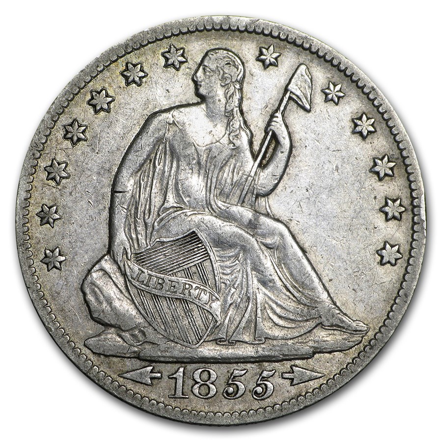 1855-O Liberty Seated Half w/Arrows XF