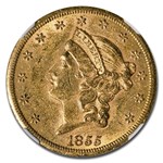 1855-S $20 Liberty Gold Double Eagle AU-55 NGC