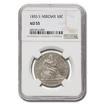 1855-S Liberty Seated Half Dollar AU-55 NGC (Arrows)