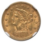 1856 $2.50 Liberty Gold Quarter Eagle MS-63 NGC