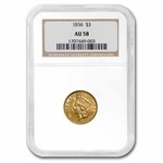 1856 $3 Gold Princess AU-58 NGC