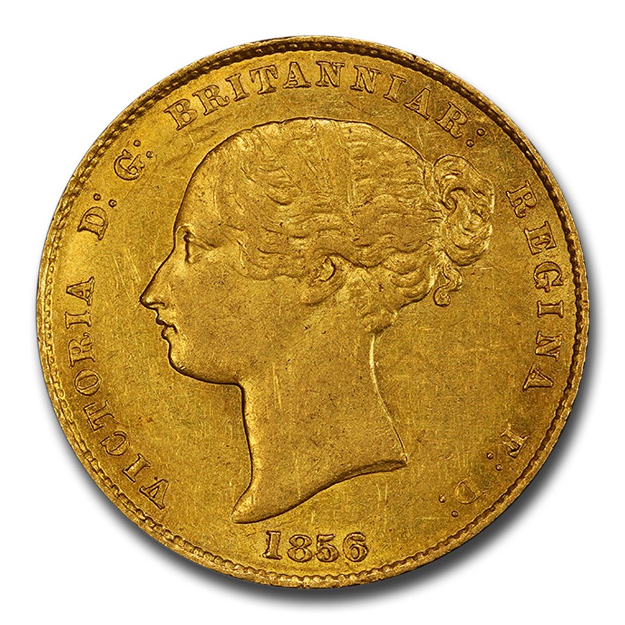 1856 Australia Gold Half Sovereign Victoria AU-58 PCGS