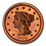 1856 Large Cent PR-66 PCGS CAC (Slanted 55, Red/Brown)