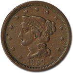 1856 Large Cent Slanted 5 XF