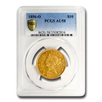 1856-O $10 Liberty Gold Eagle AU-58 PCGS