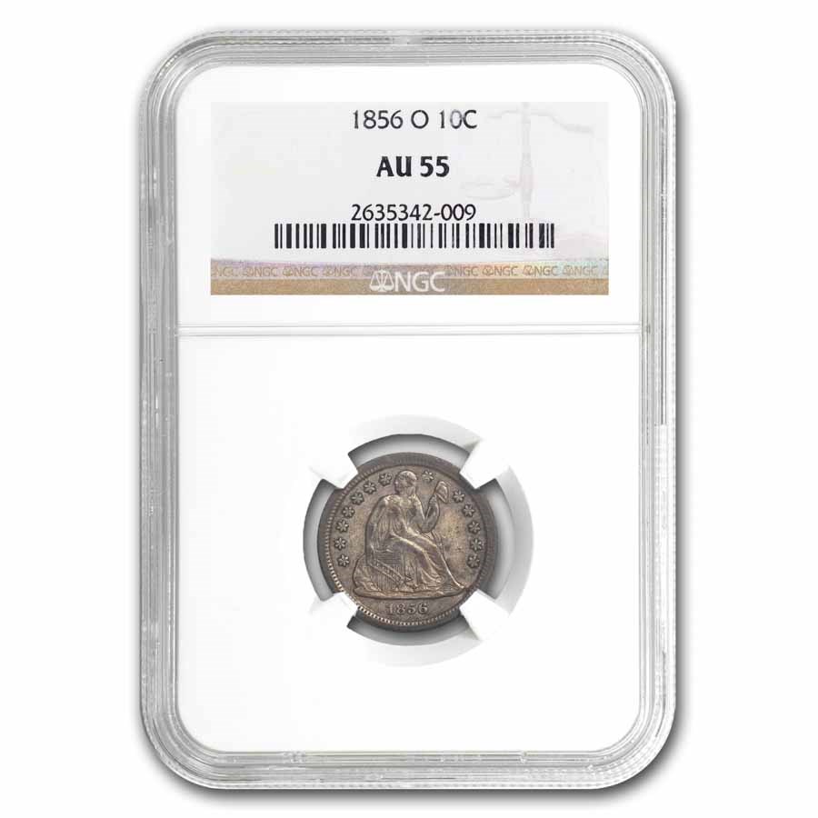 1856-O Liberty Seated Dime AU-55 NGC