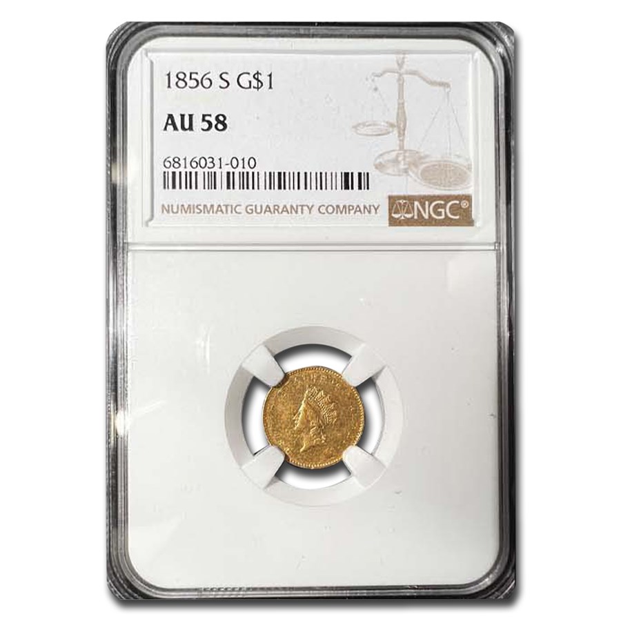 1856-S $1 Indian Head Gold Dollar AU-58 NGC