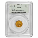 1856-S $1 Indian Head Gold XF-45 PCGS