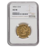 1856-S $10 Liberty Gold Eagle AU-58 NGC