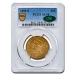 1856-S $10 Liberty Gold Eagle AU-58 PCGS CAC