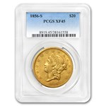 1856-S $20 Liberty Gold Double Eagle XF-45 PCGS